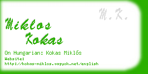 miklos kokas business card